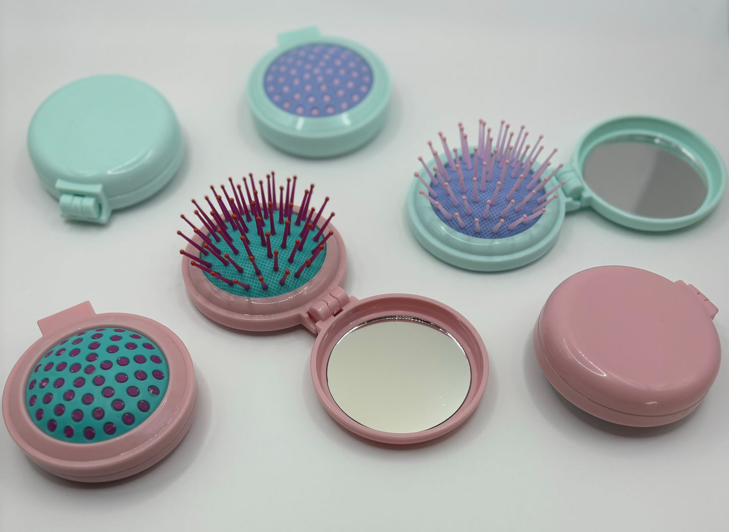 Mini Travel Mirror and Hair Detangle Brush